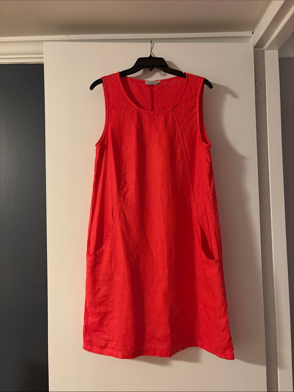 Coral Linen Dress